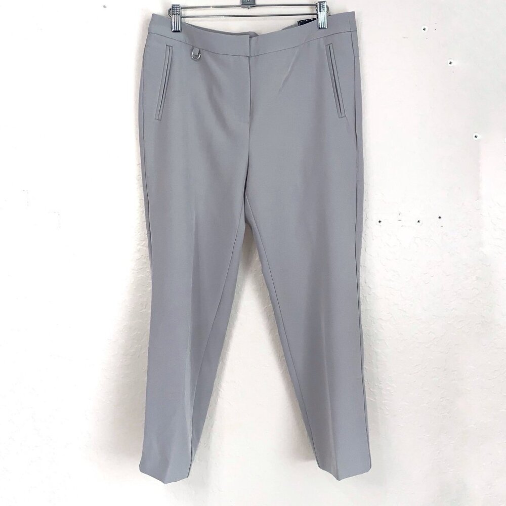 Adrianna Papell Bi Stretch Kate Fit Pants NEW Womens 8 Dove Zip Close Office